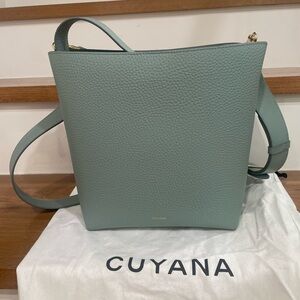 Cuyana Green Leather Satchel